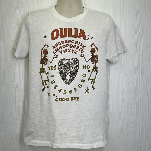 OUIJA - Colorful OUIJA Board Skeleton Graphic Short Sleeve White T Size Large - Picture 2 of 8